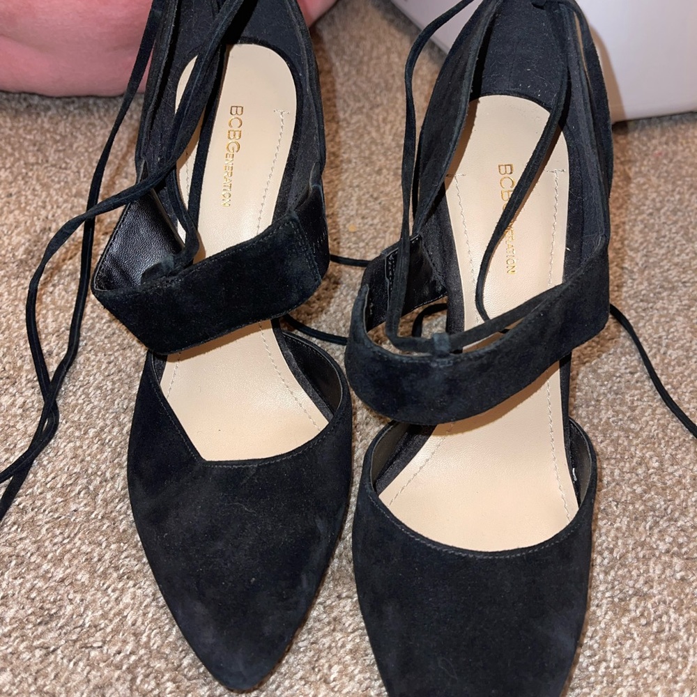 SOLD BCBG wrap heels